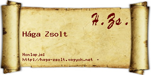 Hága Zsolt névjegykártya